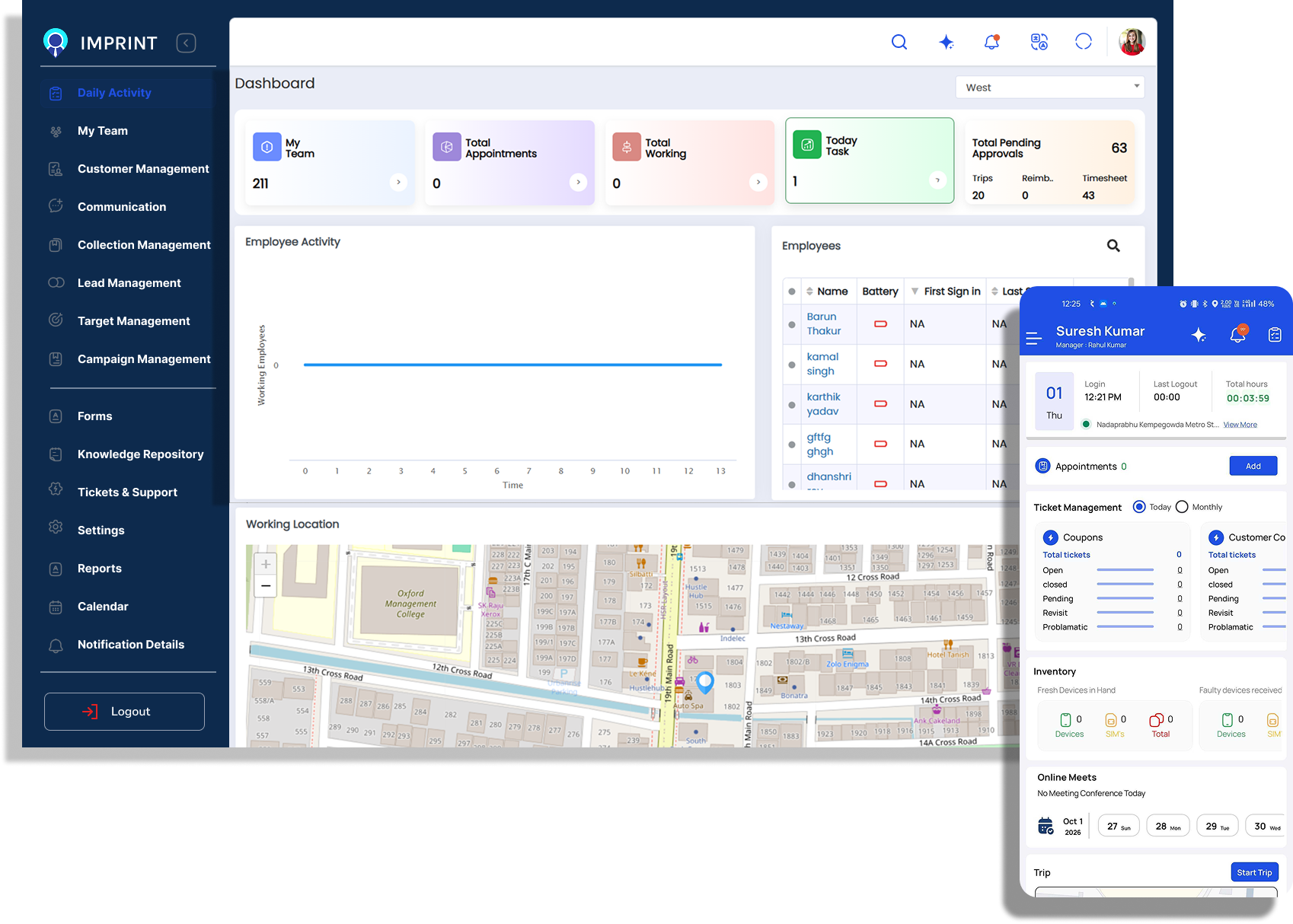 Imprint AI Workforce Management Dashboard