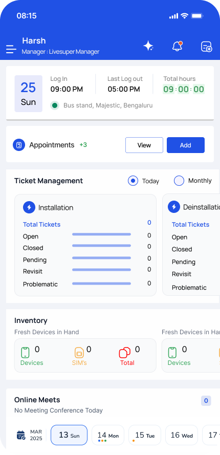 Imprint mobile app dashboard
